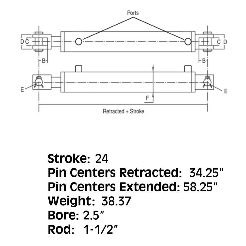 Cylinder for Hercules Snow Plow (2500–3000 PSI)