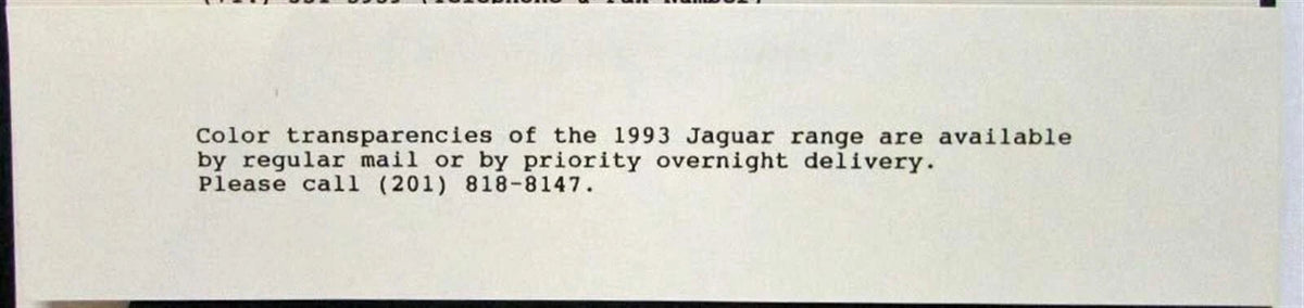 Press Kit for Jaguar XJ6 Vanden Plas XJS (1993)