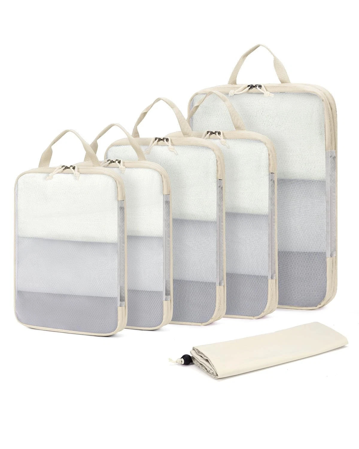 Set of 6 Compression Packing Cubes for Travel Essentials