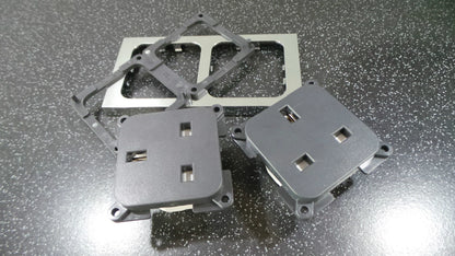 2X 240V 3-Pin Socket with Chrome Facia for Motorhome Caravan Boat