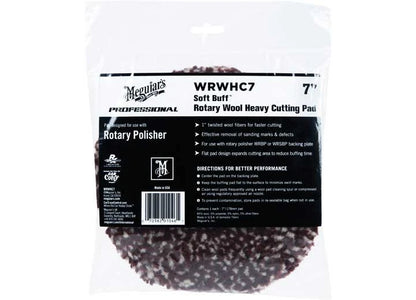 7" Soft Buff Rotary Wool Heavy Cutting Pad for Meguiar's WRWHC7