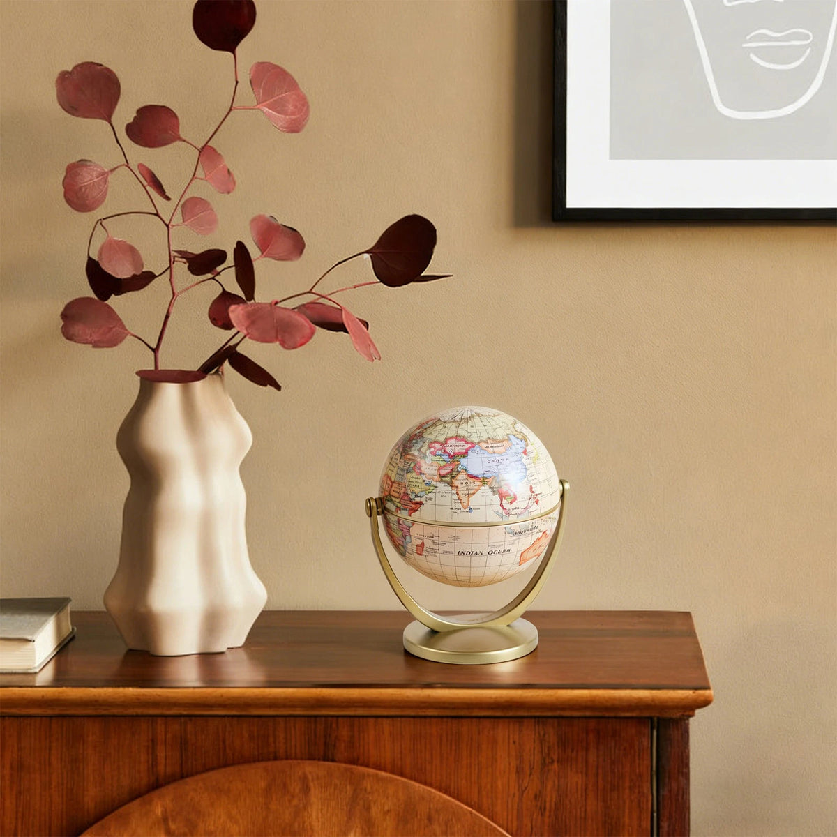 Mini Antique Globe for Educational & Decorative Use