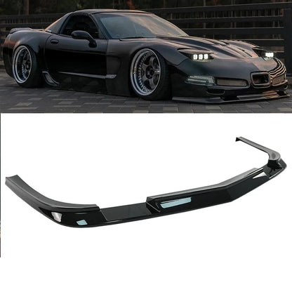 3pcs Front Bumper Lip Splitter for Chevrolet Corvette C5 (1997–2004) ZR1 Style Gloss Black