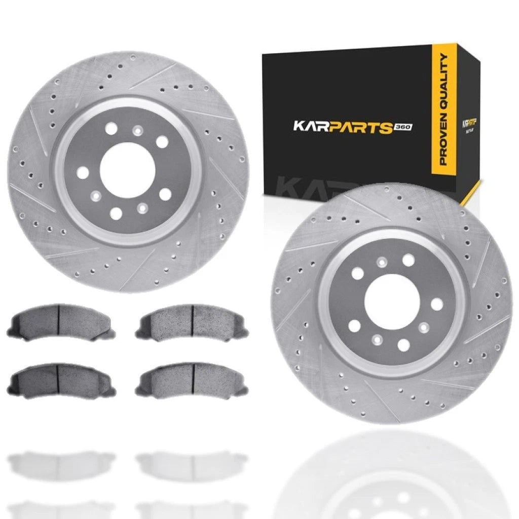 Set of 2 Drilled and Slotted Rotors for Buick Allure/LaCrosse (2008–2009) ALX-PAU-DF-7512-46014-CLA3