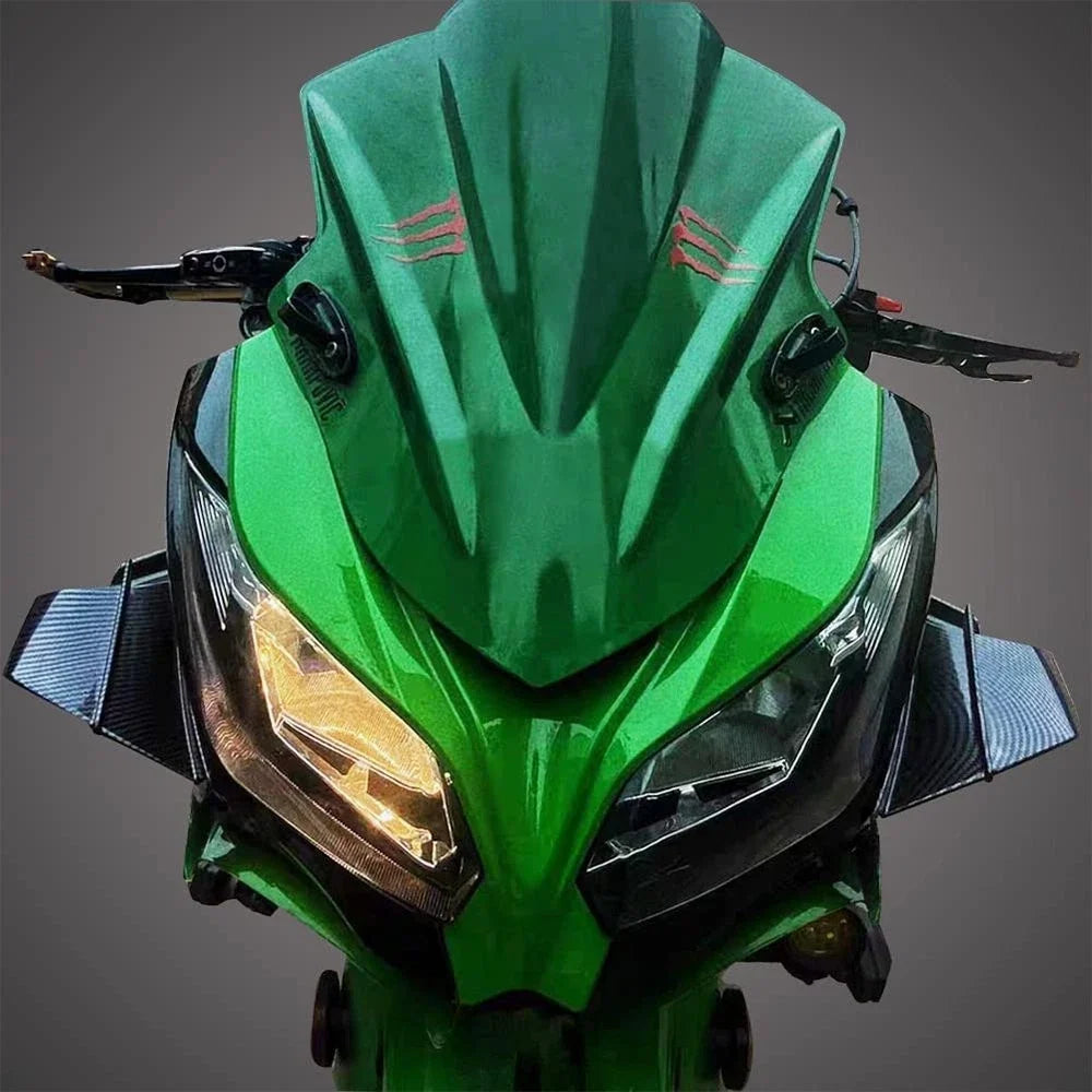Universal Motorcycle Carbon Fiber Side Winglet Spoiler - Gloss Black