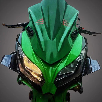 Universal Motorcycle Carbon Fiber Side Winglet Spoiler - Gloss Black