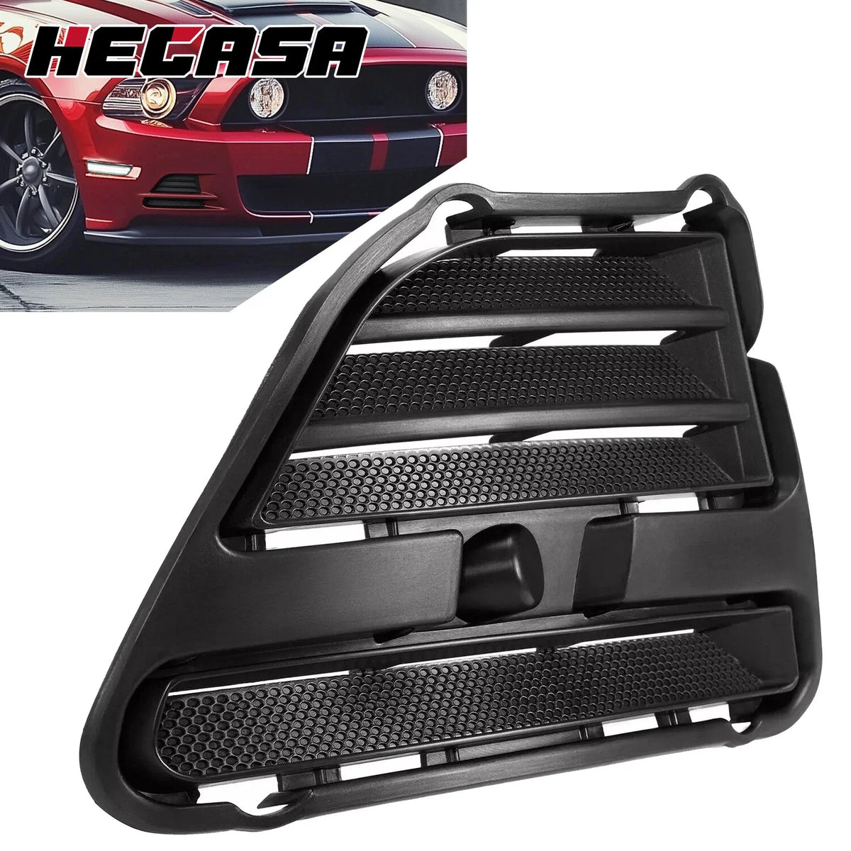HECASA Black Fog Light Cover for Ford Mustang (2013-2014)