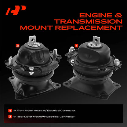 2X Front & Rear Engine Motor for Honda Accord (2008–2017) Acura TLX V6 3.5L 50830TA1A01, 50810T2GA01, 50810TA1A01