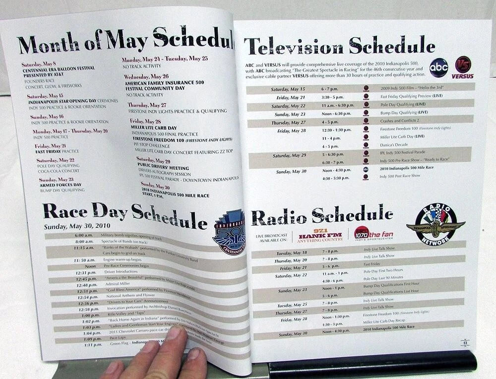 Official Indianapolis 500 Centennial Era Program for Indianapolis 500 (2010)
