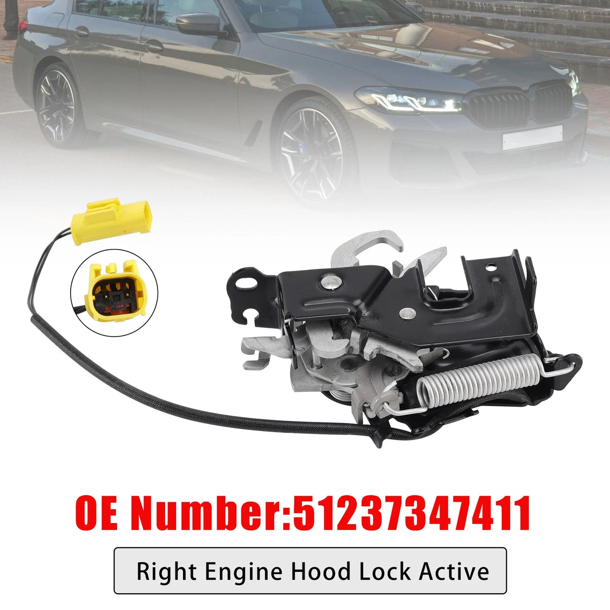 Right Engine Hood Lock for BMW 5 G30 F90 G31 (2016–2023) 51237347411, 7347411