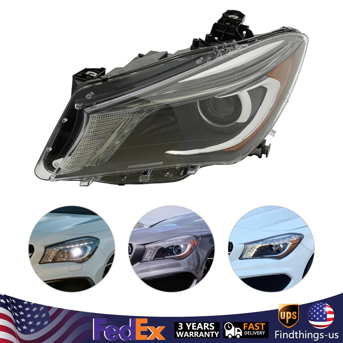 Xenon Headlight Left Driver Side for Mercedes-Benz CLA-Class (2014–2016)