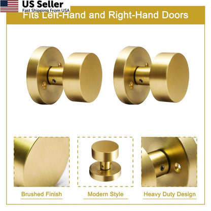 2X Dummy Door Knobs for Satin Brass (Interior)