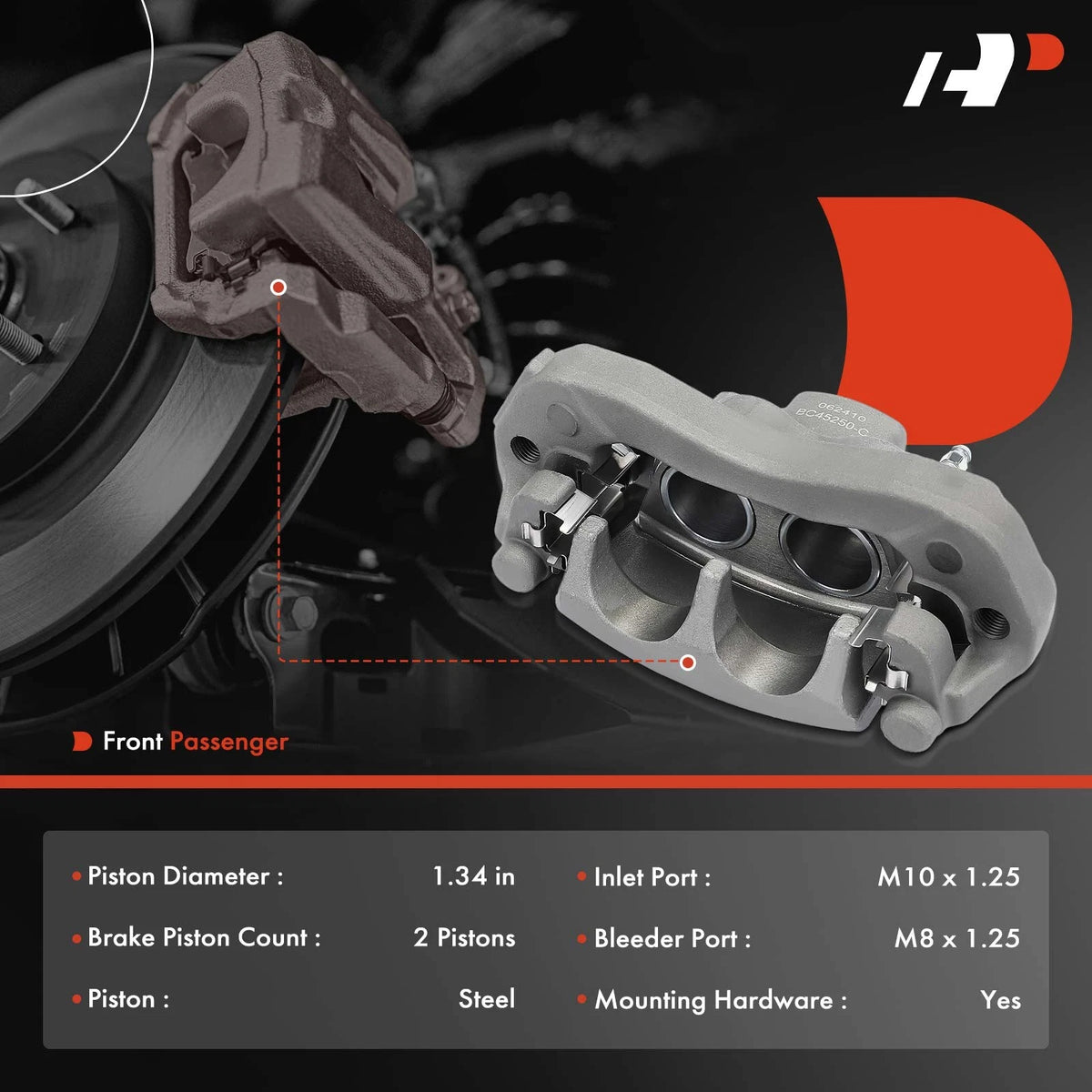 Front Right Brake Caliper for Honda Pioneer 1000 (2016–2025) 45250HL4A01, 45250-HL4-A01