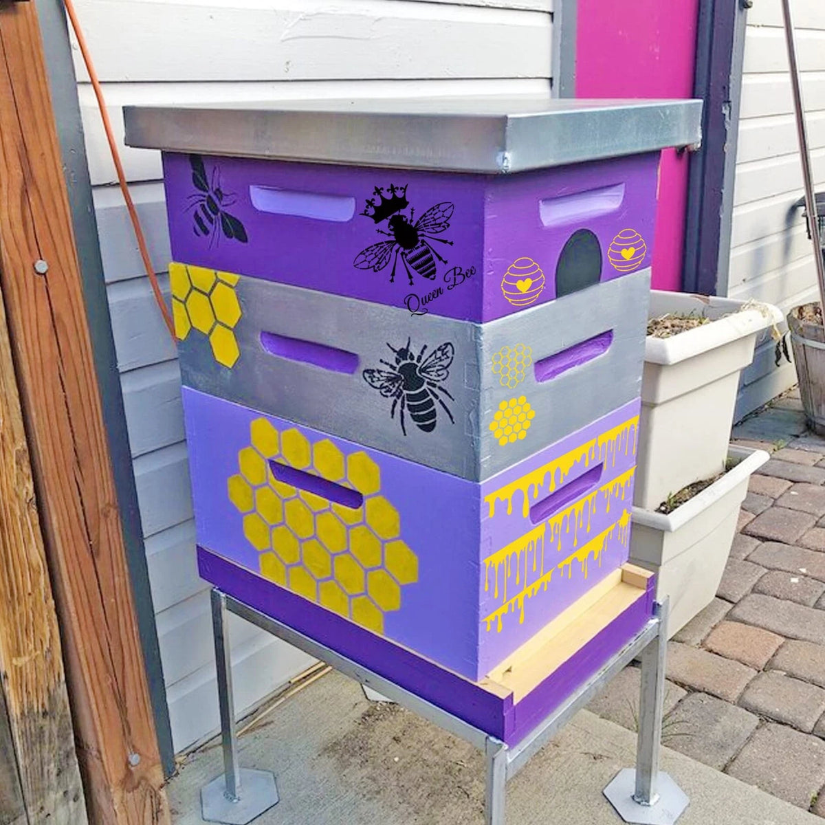 Bee Honeycomb Stencil for Wood Signs (Reusable)