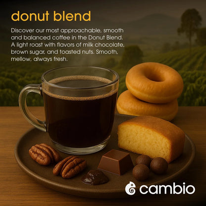 10 Count Organic Coffee Pods for Donut Blend Light Roast