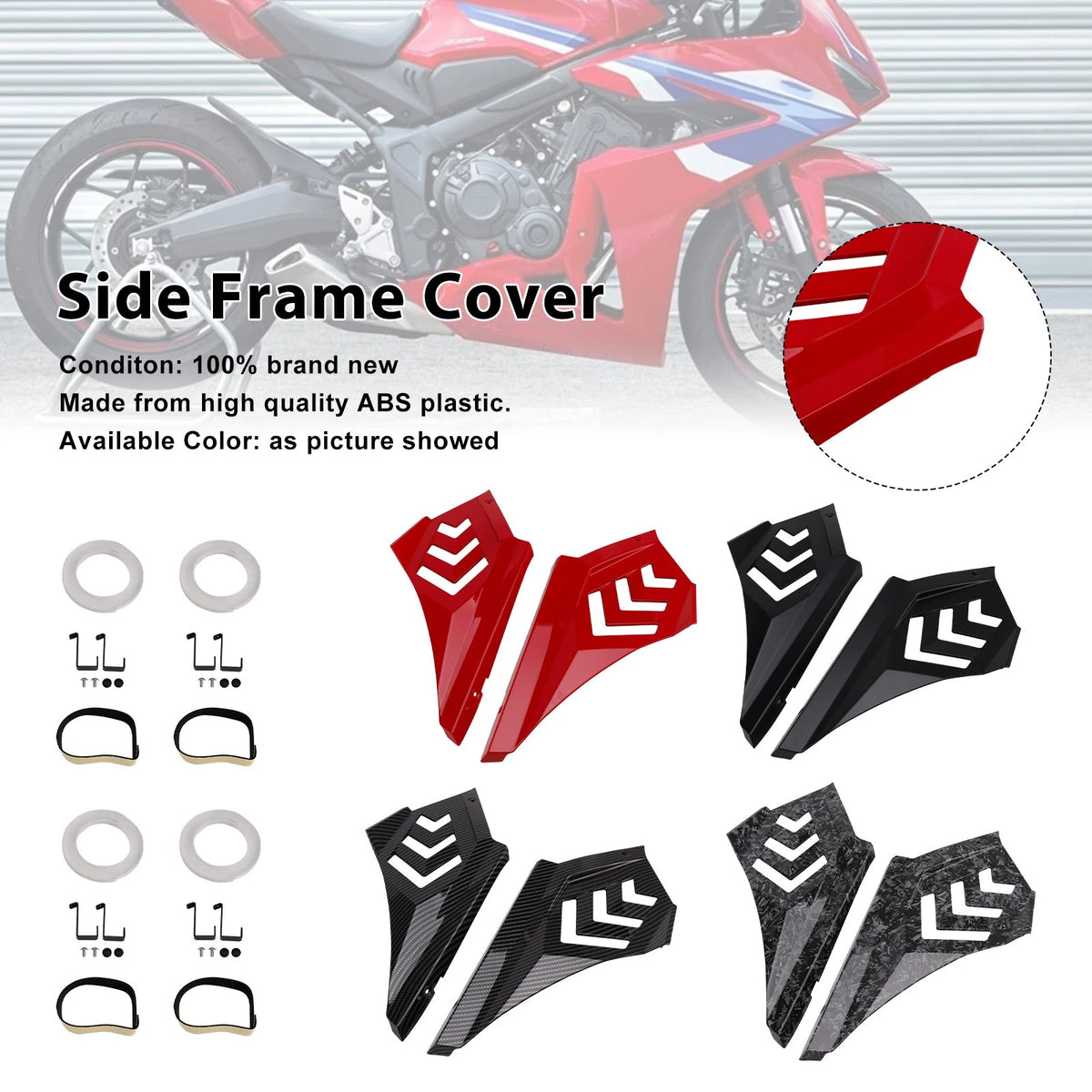 Side Frame Panel Protector Fairings Cover for Honda CBR650R (2024–2025) M549-A534-Set