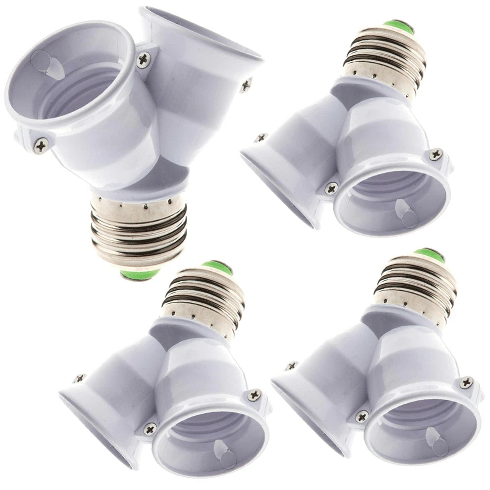 2X E27 Socket Splitter Adapter for Double Bulb Base Light Holder