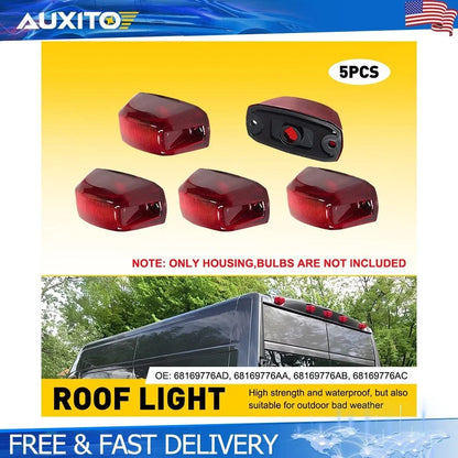 Red Cab Roof Marker Light Set for 2014-2023 Dodge RAM ProMaster 1500 2500 3500