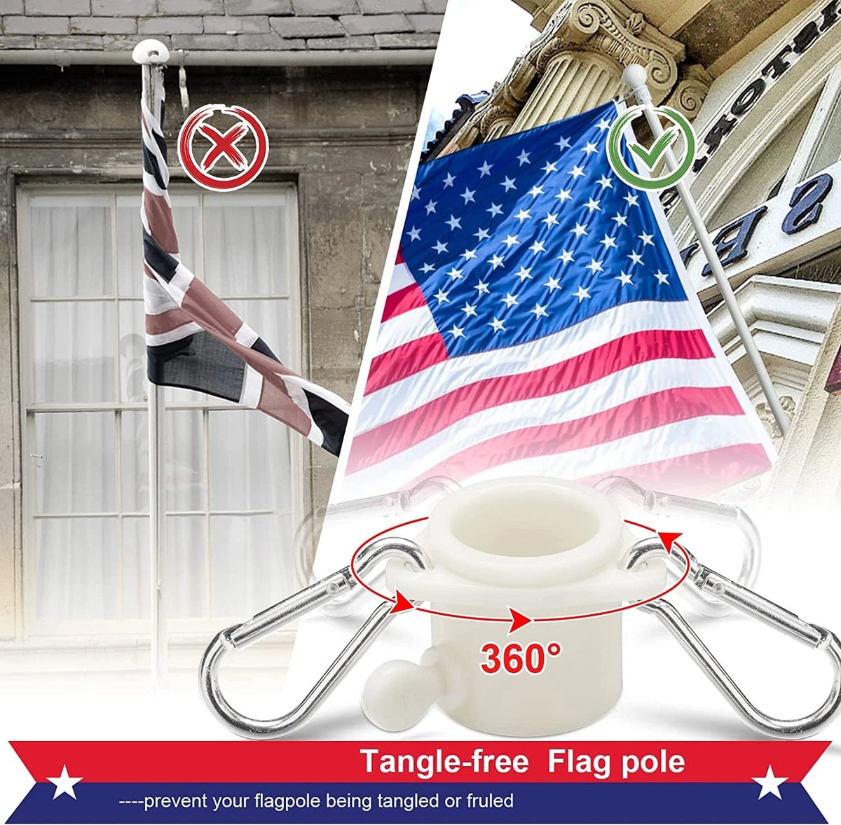 Flag Pole Holder for Outside House (5ft Heavy Duty Stainless)