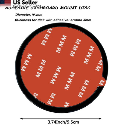 4 Pack 95mm Black Adhesive Dashboard Pad Mounting Disk