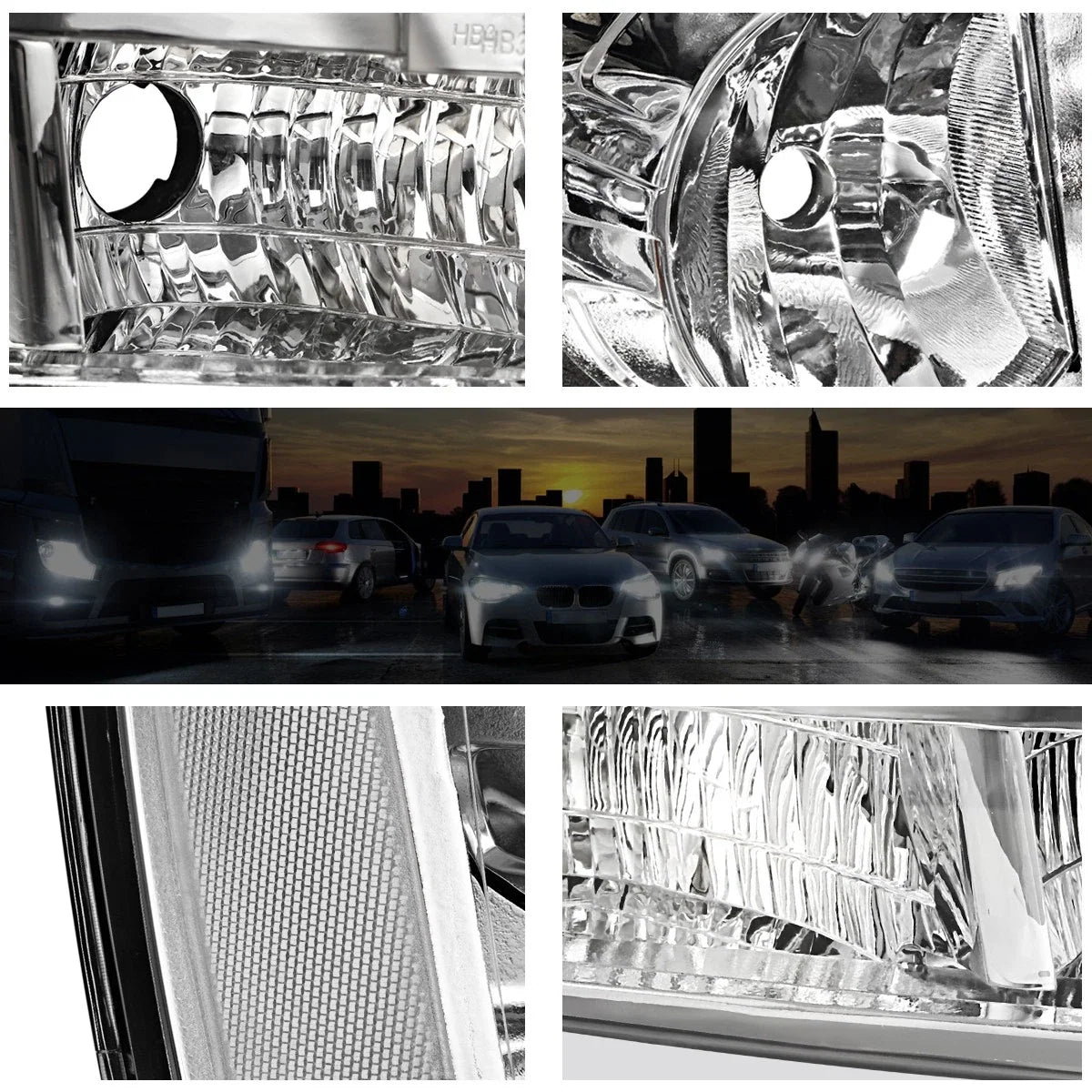 Chrome Housing Clear Corner Headlight for 2007-2014 Suburban/Avalanche