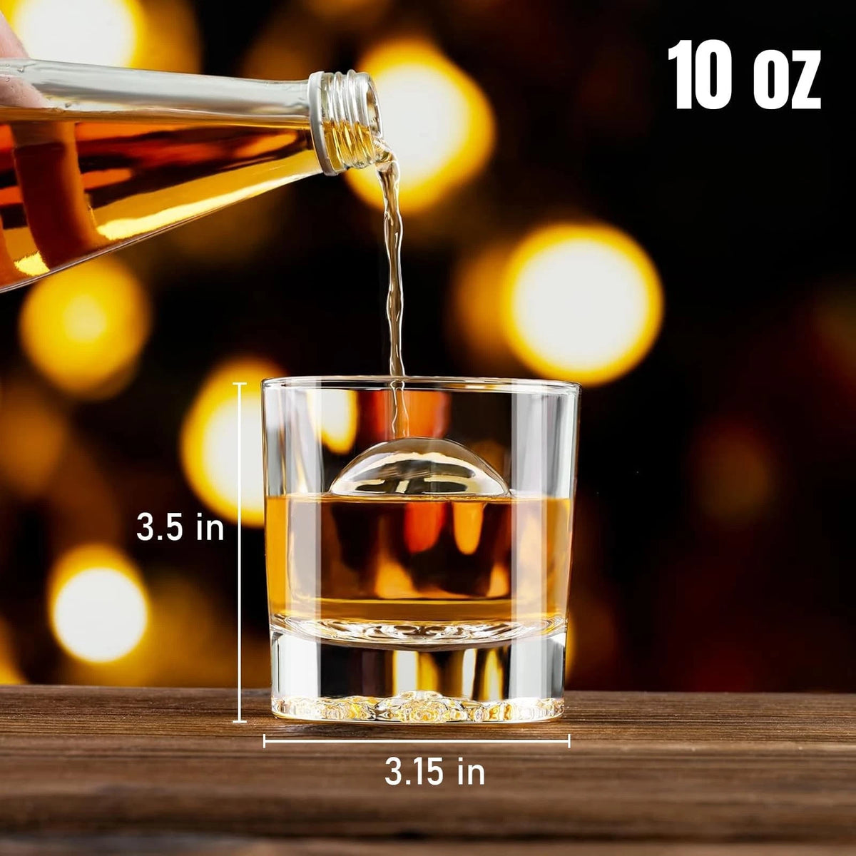 Set of 2 Whiskey Glasses for Old Fashioned Cocktails