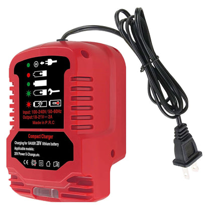 LED Indicator Battery Charger for Bauer 20V (Compact Replacement)
