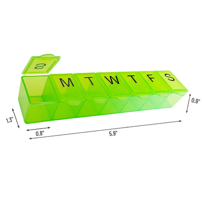 2X Weekly Pill Organizer for Travel - 7 Day Daily Vitamin Case