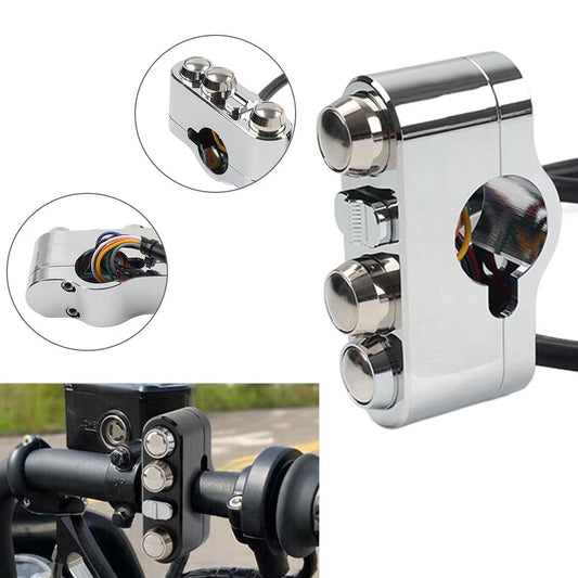 1" Handlebar Control Switches with Wiring Harness for Harley Dyna Sportster (C)