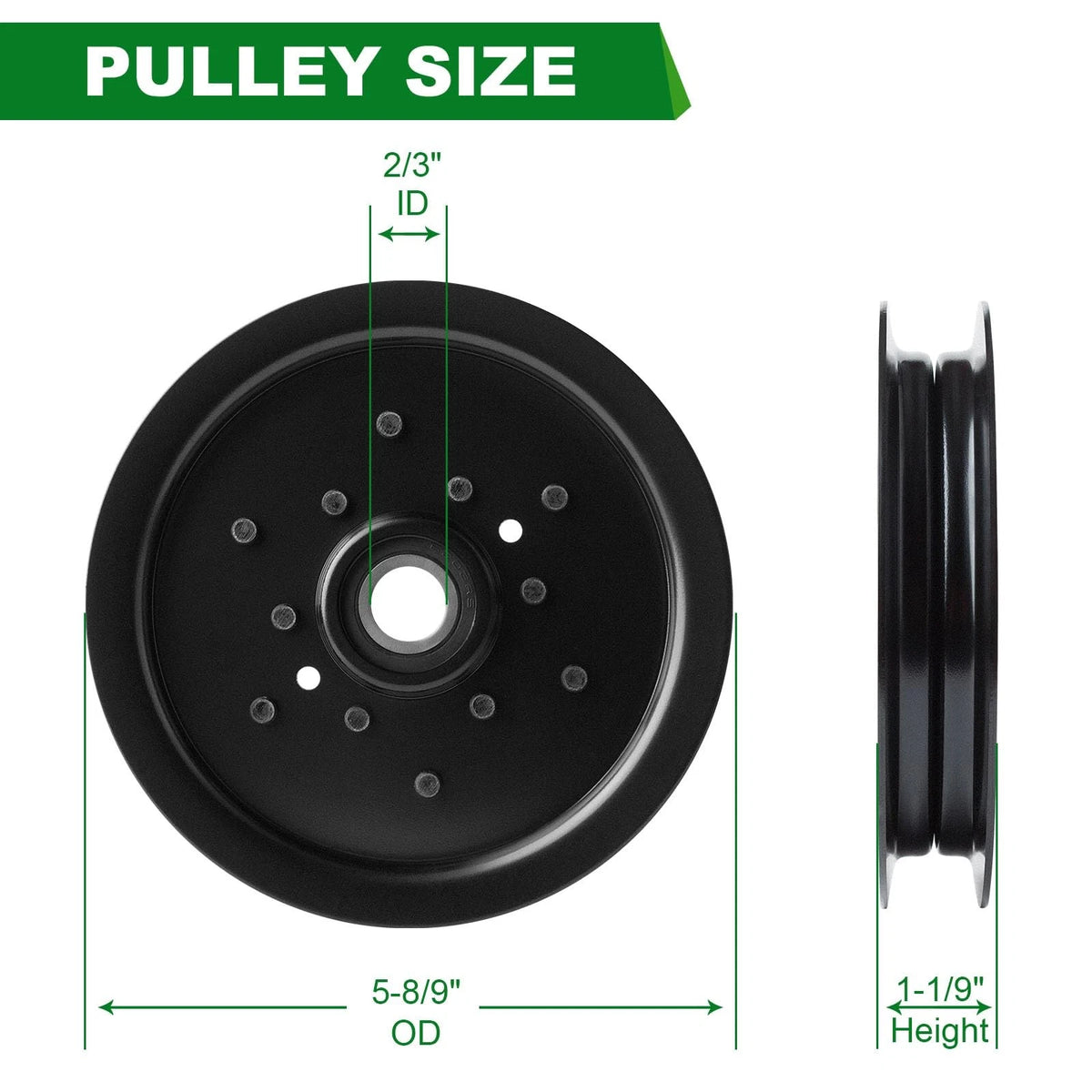 Flat Idler Pulley 2 Pack for Zero Turn Mower