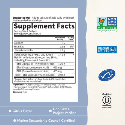 60 Count Omega Fish Oil for Garden of Life Dr. Formulated