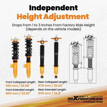 Front Upper Camber Arm & Lowering Coilover for Dodge Charger SRT-8 2006-2010