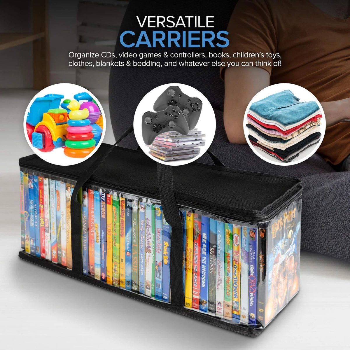 Set of 6 DVD Storage Bags for Media Organizer