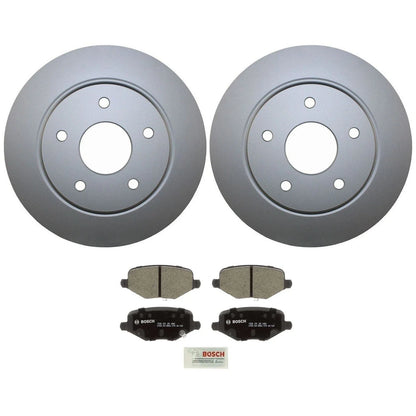 Set of 4 Rear Disc Rotors and Bosch Ceramic Brake Pads for Ram, Dodge, Chrysler