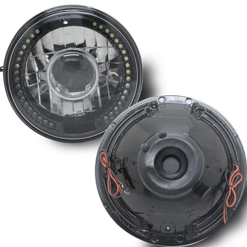 2Pcs 7" Round LED Headlights with White Halo for Mazda Miata MX-5 (1990–1997)