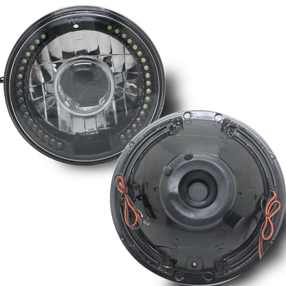 2Pcs 7" Round LED Headlights with White Halo for Mazda Miata MX-5 (1990–1997)