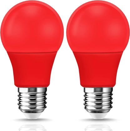 2X LED Red Light Bulb A19 for Various Applications (60W Equivalent)