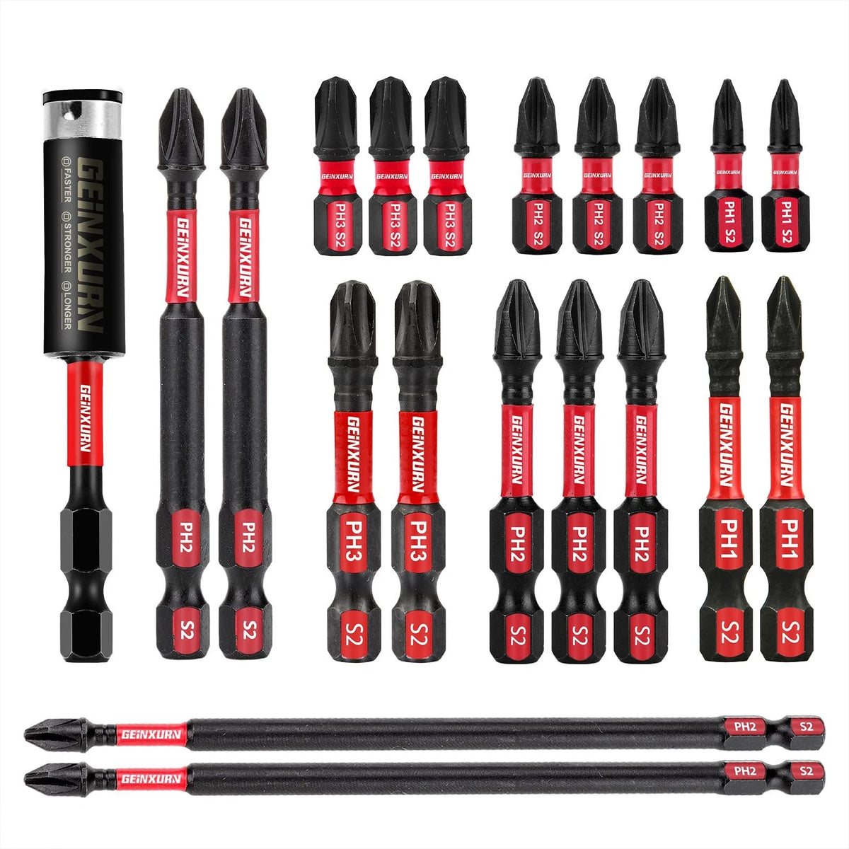 19-Piece Impact Tough Phillips Bits Set for Insert Driver