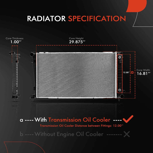 2X Radiator & Dual Cooling Fan Assy Kit for Ford Freestar (2004–2007) 8012258, 1F2Z8005AA, 6F2Z8005B