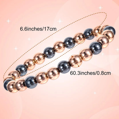 Copper Bracelet for Women and Men - Hematite Beaded Stretch Bracelet