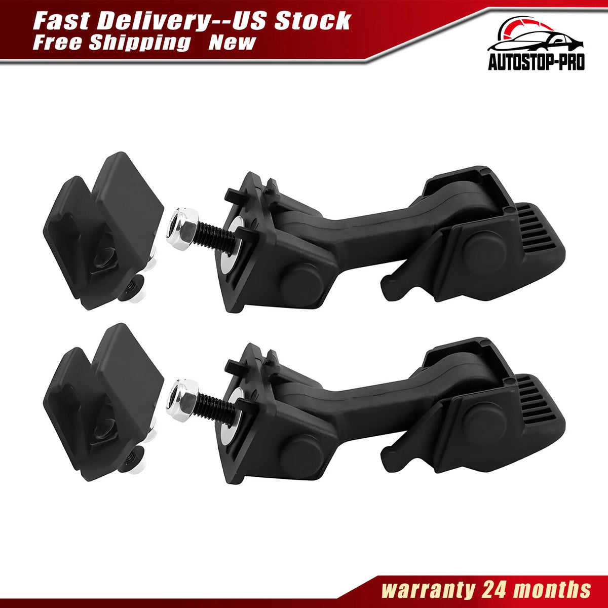 2X Rubber Hood Catches for Jeep Wrangler (1997–2006) 55176636AD, 55395652AC