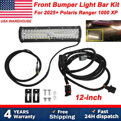 12" Front Bumper Light Bar for Polaris Ranger 1000 XP/1000 Crew (2025+)