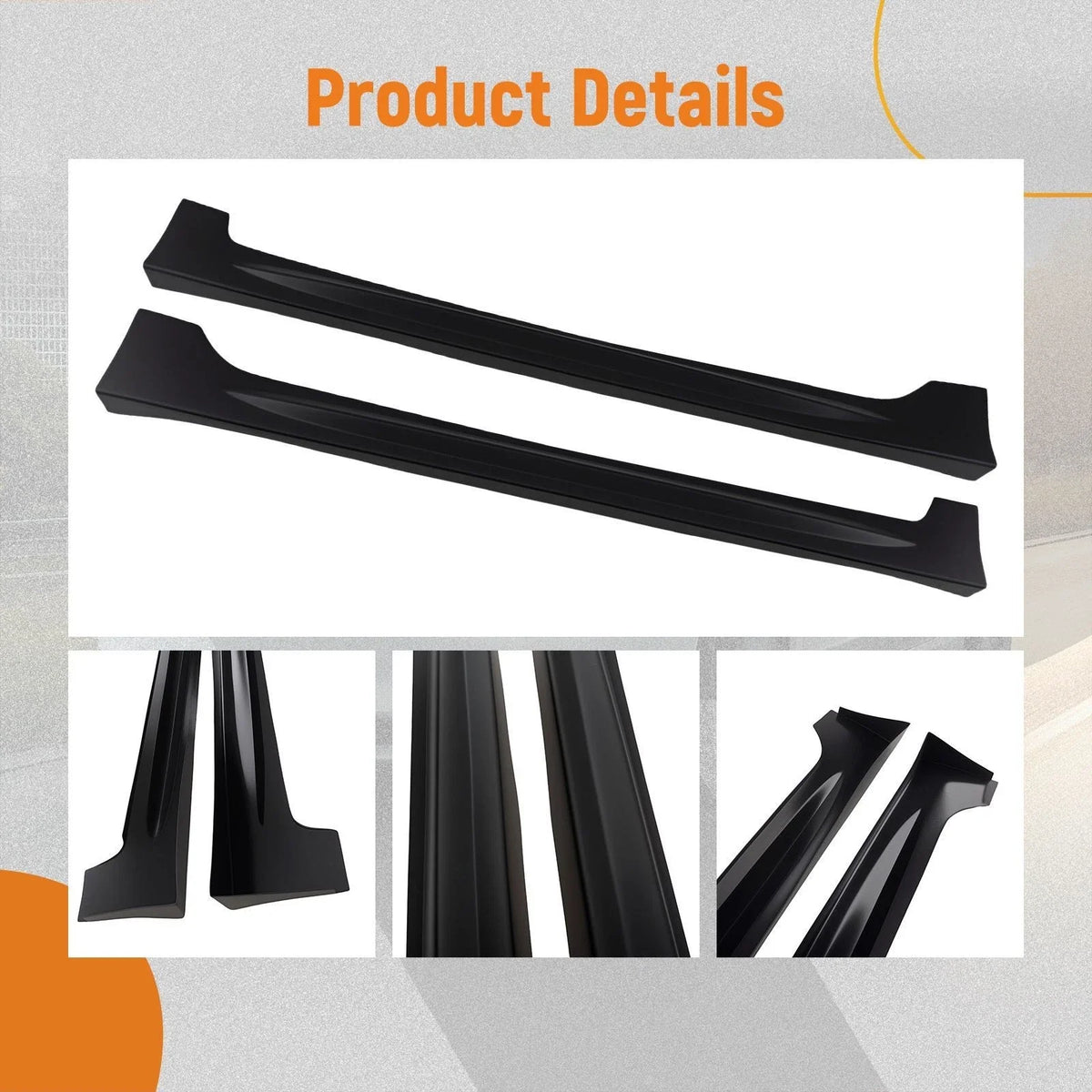 Black Body Side Extension Panel Kit for 2006-2011 Honda Civic 4Dr