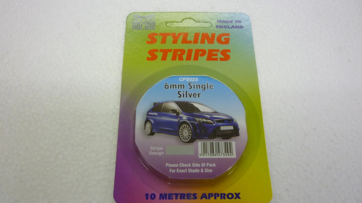 6mm Silver Pin Stripe for Universal Use (10 Metres)