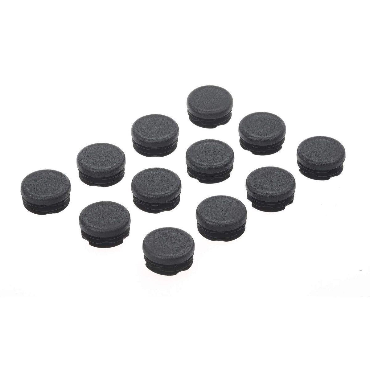 12Pcs 1 Inch Round Plastic End Caps for Tubing (Black)