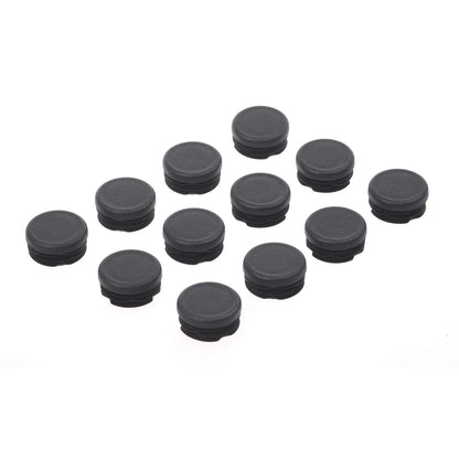12Pcs 1 Inch Round Plastic End Caps for Tubing (Black)
