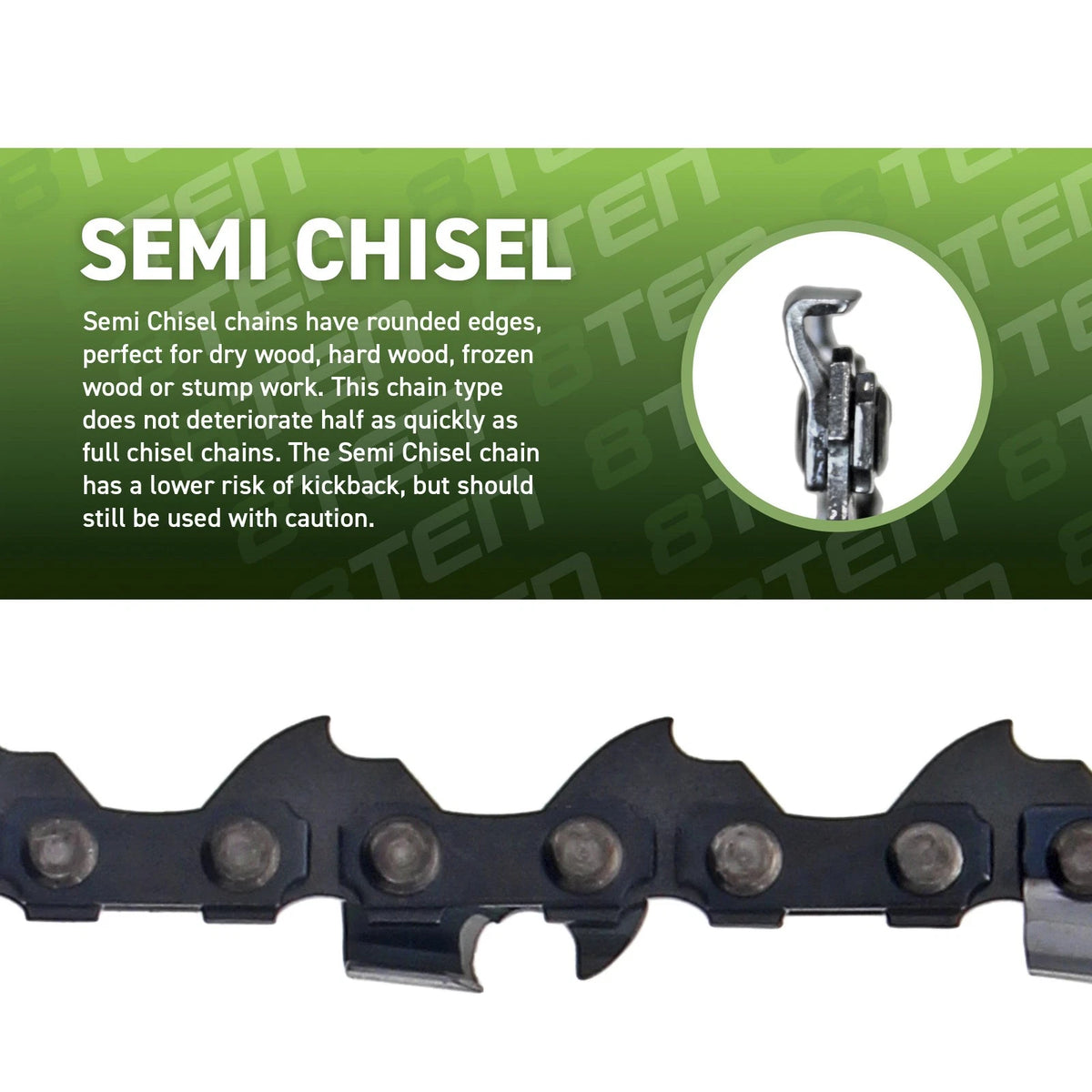 2X Semi Chisel Chainsaw Chain 16 Inch .050 3/8 60DL for Husqvarna Stihl (H47-60, 33RS360E)
