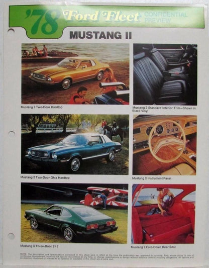 Preview Sheets for 1978 Ford Bronco Ranchero Pickups Econoline