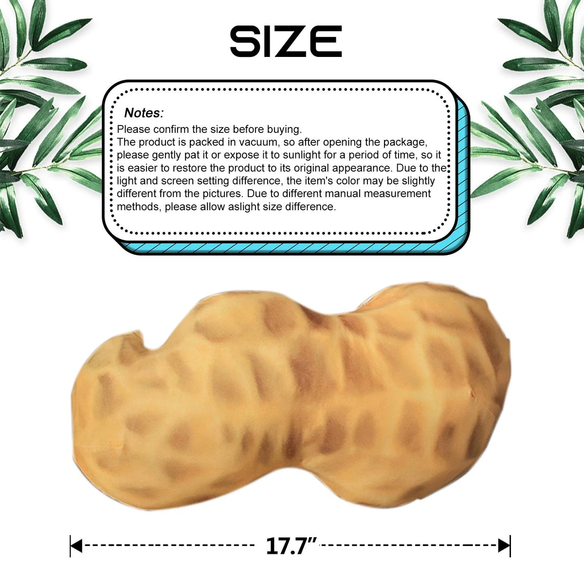 17.7” Peanut Stuffed Animal Plush for Kids (3D Simulation)