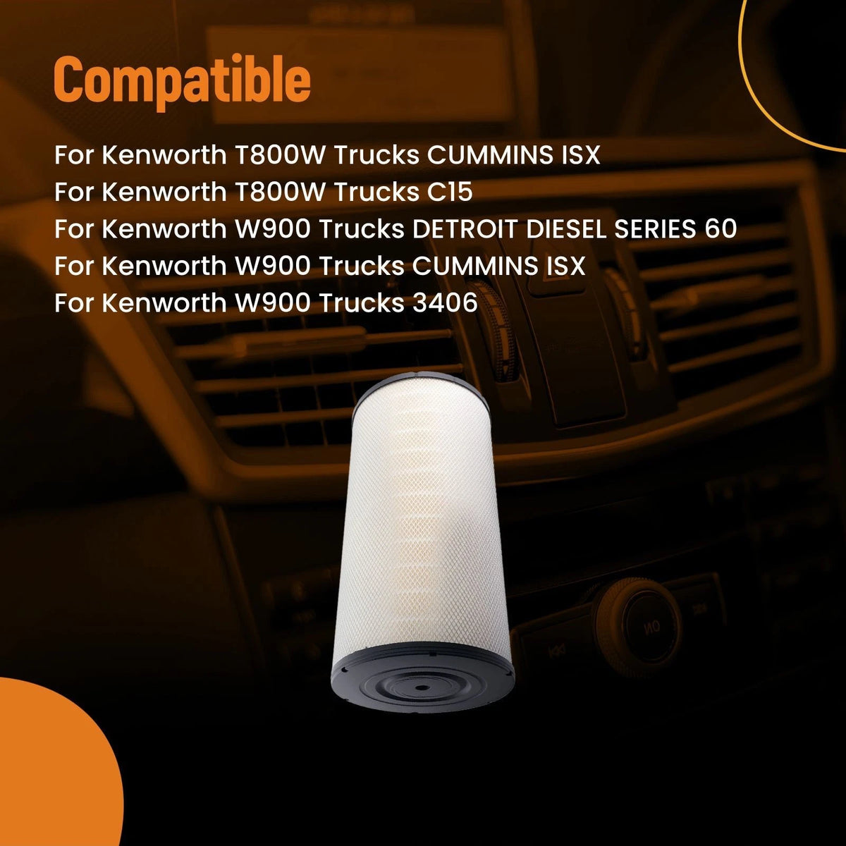 Air Filter for Kenworth W900L (C12 C15 C16) (RS5287XP WA10149 LAF4556)